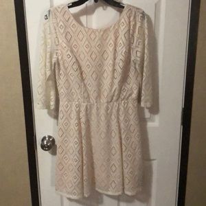Lace cream colored dress
